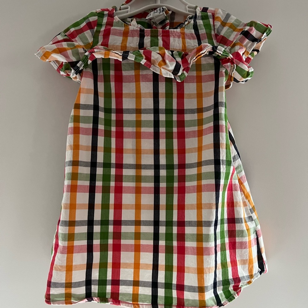 Plaid children’s dress with ruffle